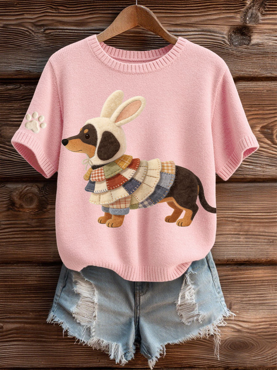 Women's Easter Dachshund Bunny Costume Tops