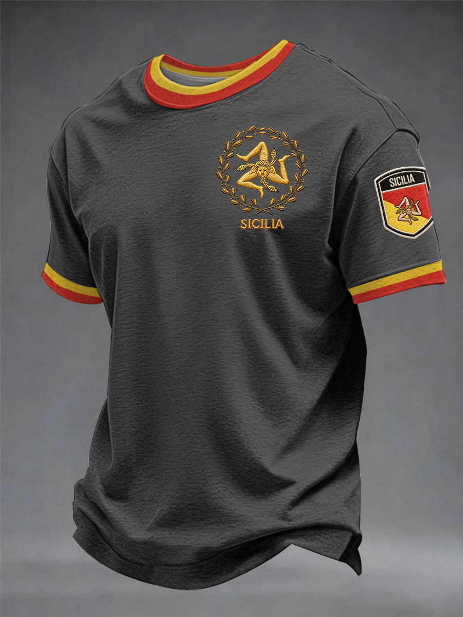 T-shirt da uomo Sicilia a maniche corte
