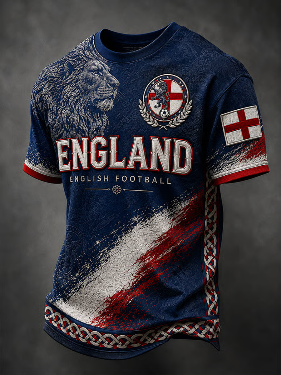 Men's UK Football Lover England Printed short sleeves t-shirt