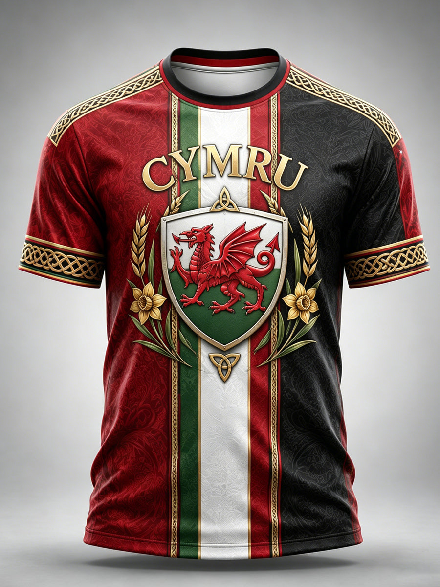 Men's Welsh Cultural Element Art Print T-Shirt