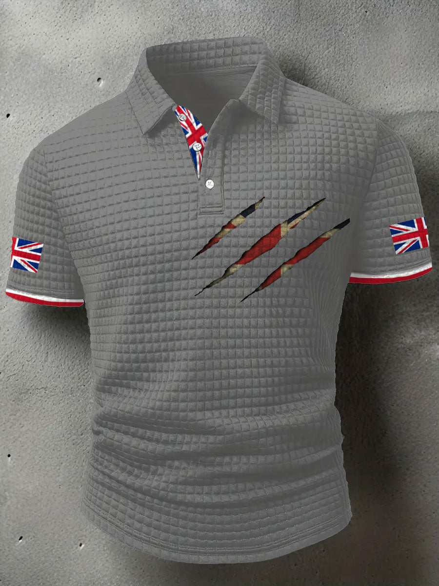 Men's UK Flag Art Printed Casual Tops