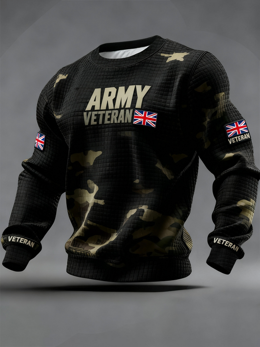 Men's British ARMY VETERAN Print  Sweatshirt