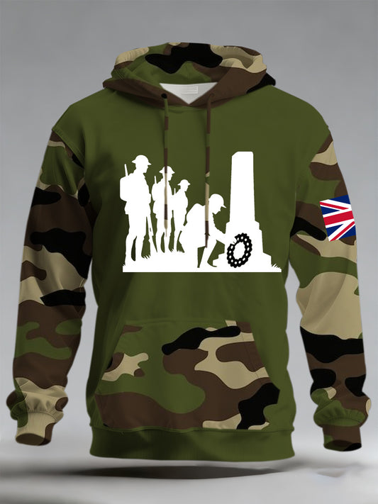Men's Remembrance Day Commemorative Print Hoodie