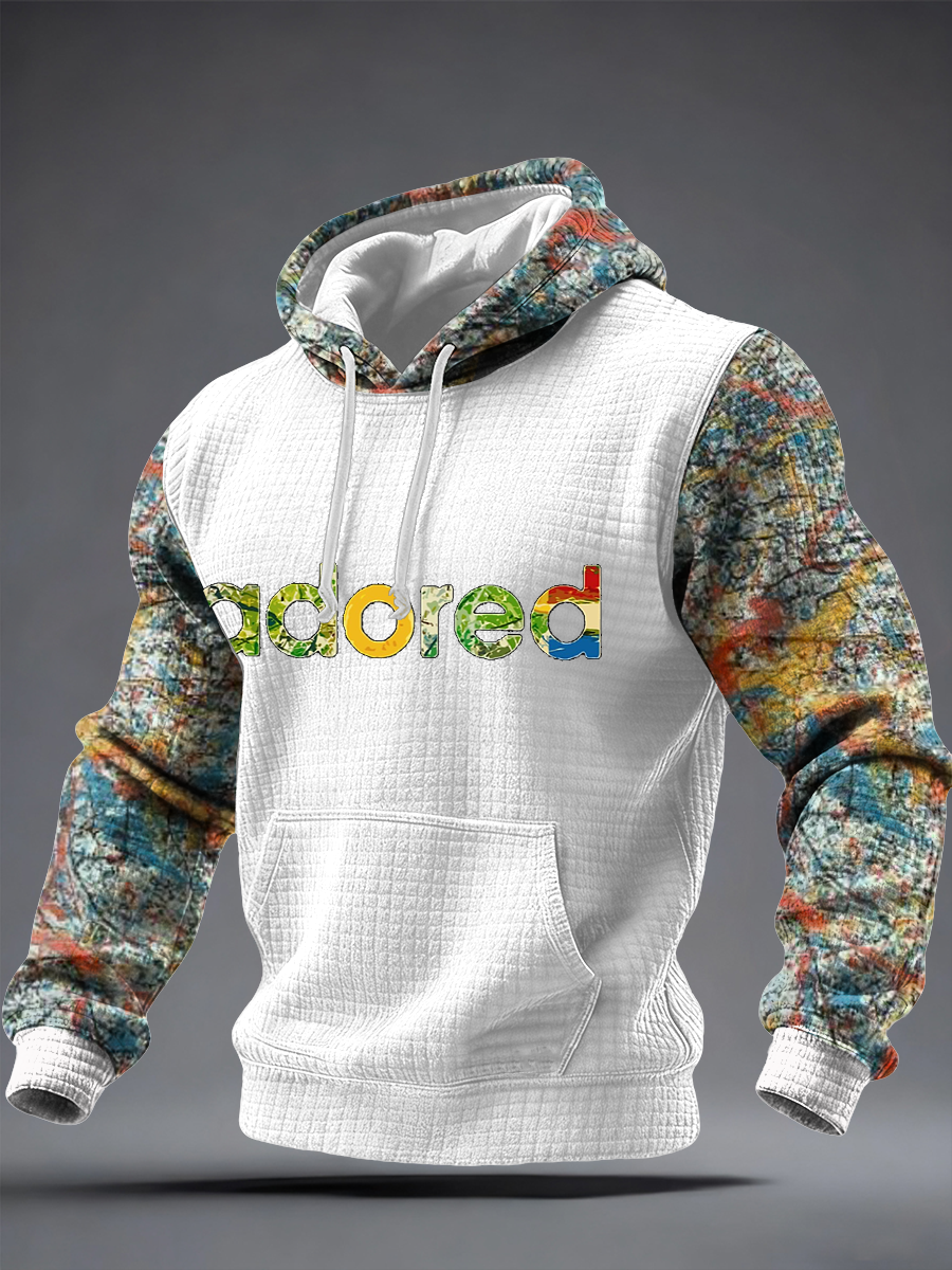 Men's Lemon Roses Music Lover Printed Checkered Cotton Hoodie
