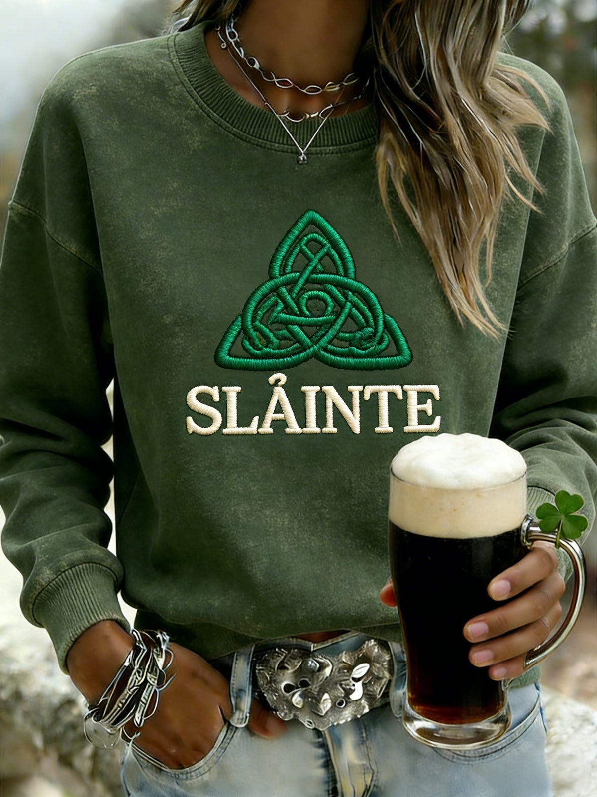 Women's  St. Patrick's Day Print Casual Long-Sleeve Hoodie