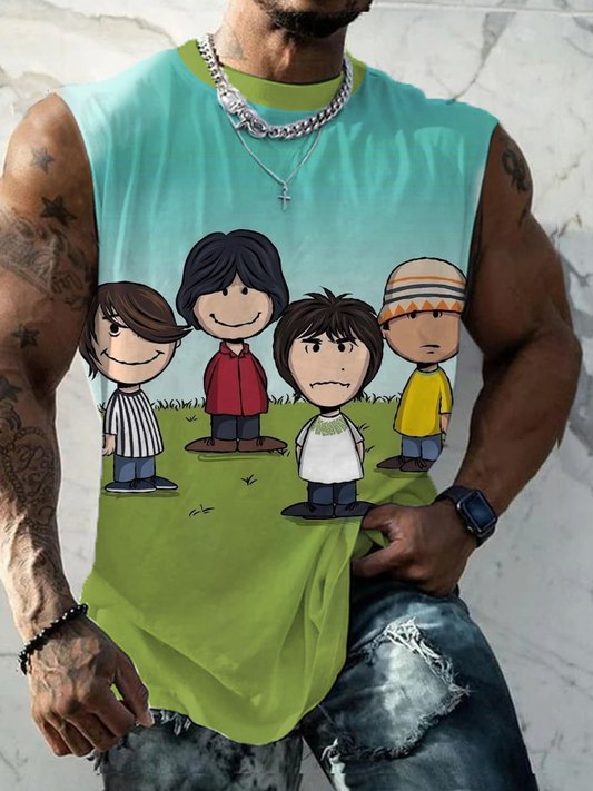 Men's Lemon Roses Music Lover Printed vests
