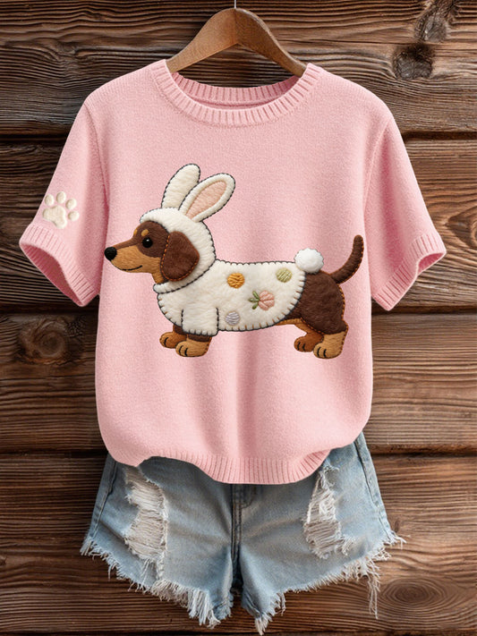 Women's Easter Dachshund Bunny Costume Tops