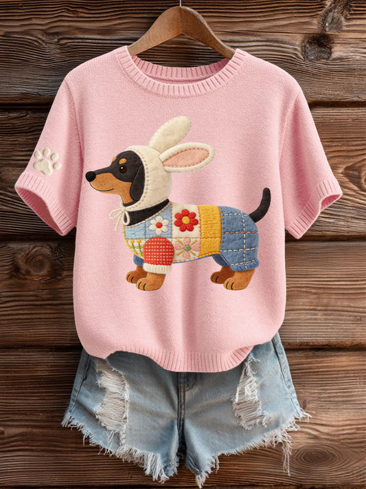 Women's Easter Dachshund Bunny Costume Tops