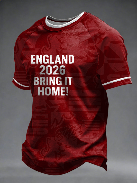 Men's UK Football Lover England Printed short sleeve t-shirt