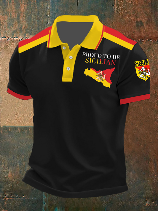 Camicia uomo orgoglioso di essere Sicilia