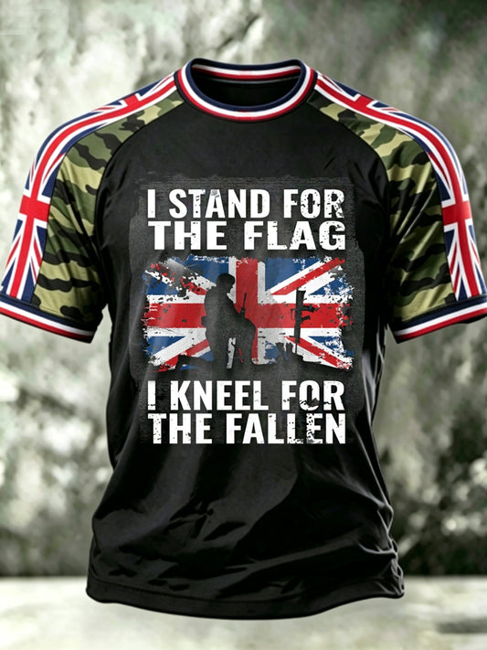 Men's I STAND FOR THE FLAG I KNEEL FOR THE FALLEN short sleeve t-shirt