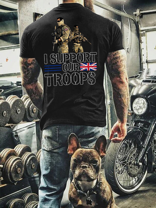 Men's I Support Our Troops Printed T-shirt