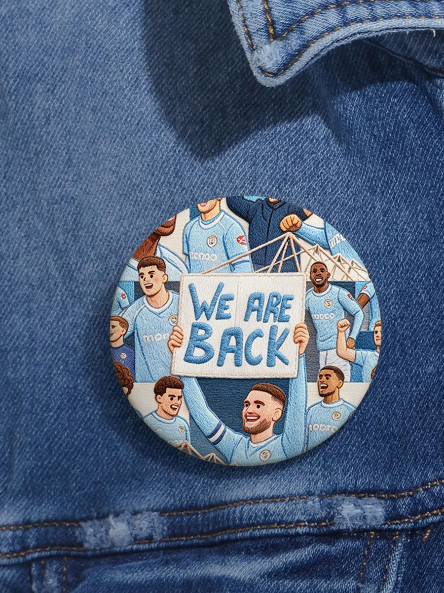 Cov Is Back Football Lover Sky Blues Printed Pins