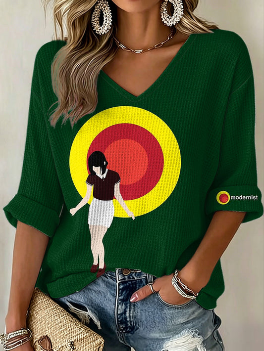 Women's UK Mods Music Lover Printed Waffle T-shirt