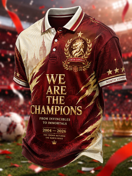 Men's Gift For Football Fans Print Casual Polo