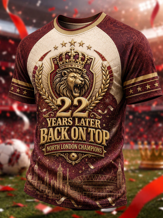 Men's Gift For Football Fans Print Casual Tee