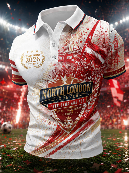 Men's Gift For Football Fans Print Casual Polo