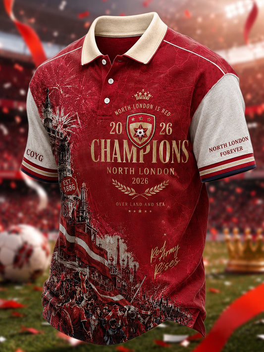 Men's Gift For Football Fans Print Casual Polo
