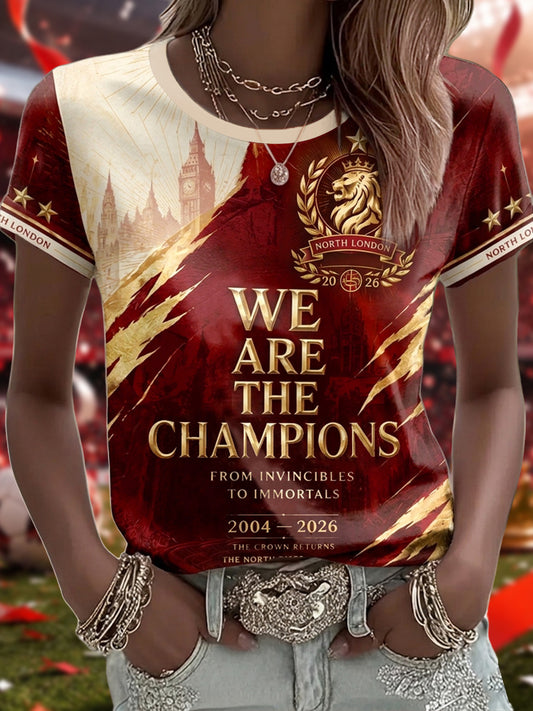 Women's Gift For Football Fans Print Casual Tee