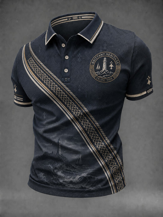 Chemise pour homme imprimée celtique de Bretagne, France