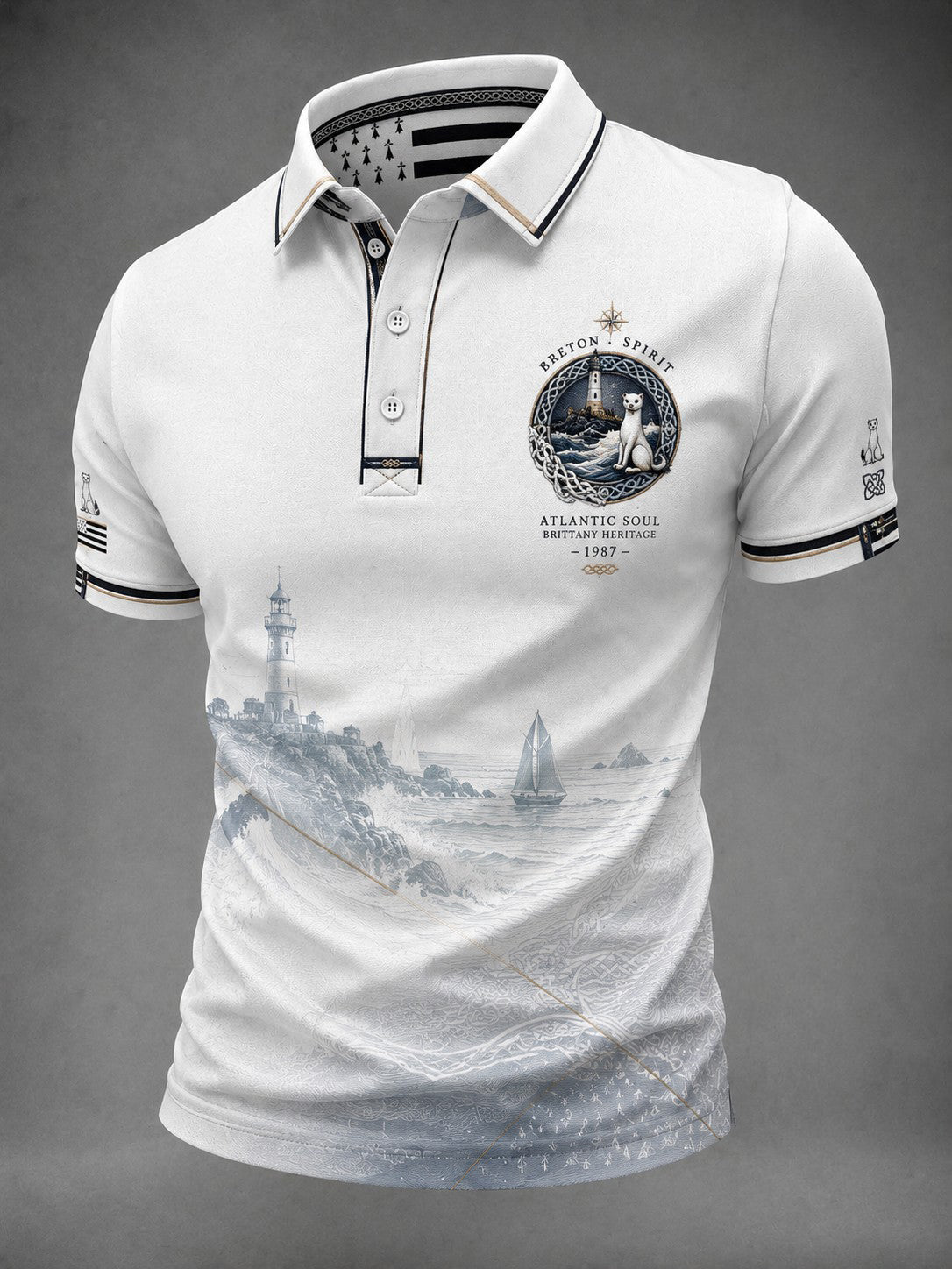 Chemise pour homme imprimée celtique de Bretagne, France