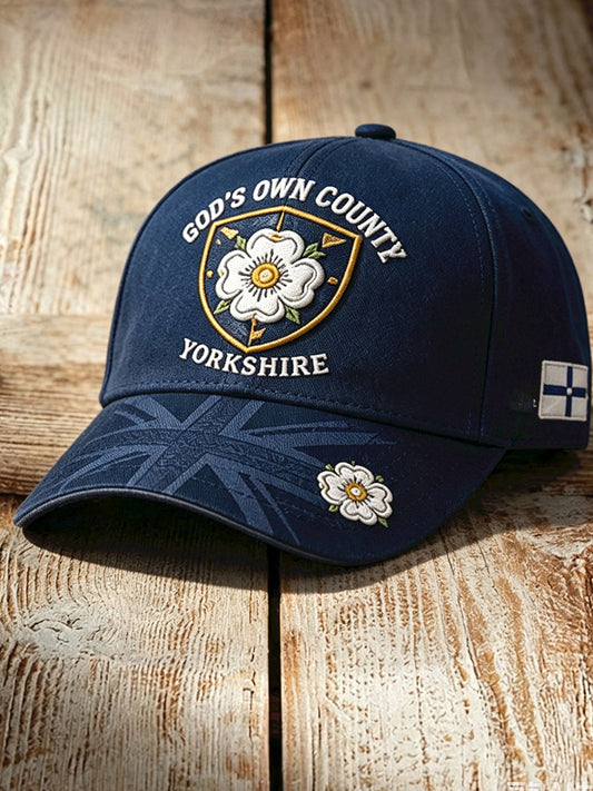 Unisex England Yorkshire Day White Roses Art Printed Hat