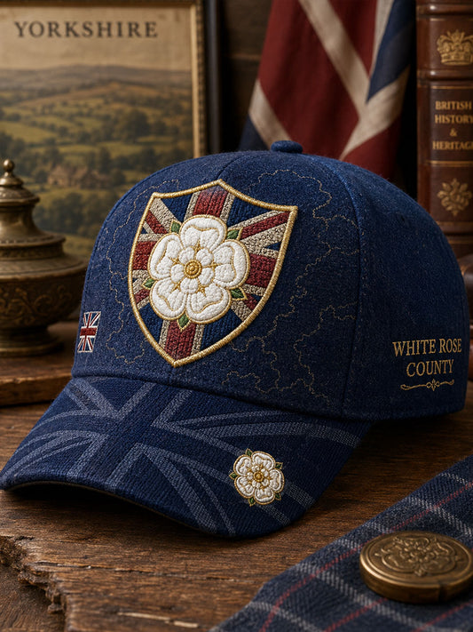 Unisex England Yorkshire Day White Roses Art Printed Hat